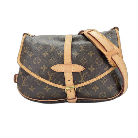 LOUIS VUITTON Saumur Shoulder Bag Brown WS34178
