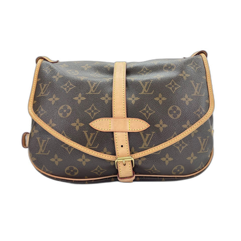 LOUIS VUITTON Saumur Shoulder Bag Brown WS34178