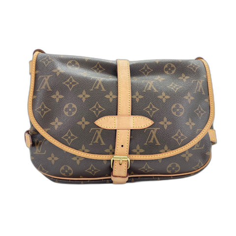 LOUIS VUITTON Saumur Shoulder Bag Brown WS34178
