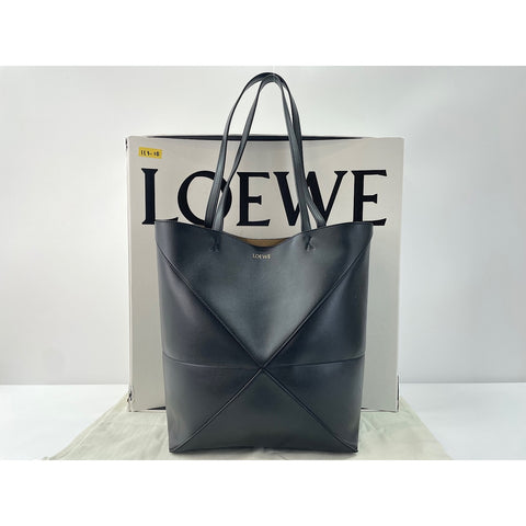 LOEWE puzzle Tote Bag black WS34181