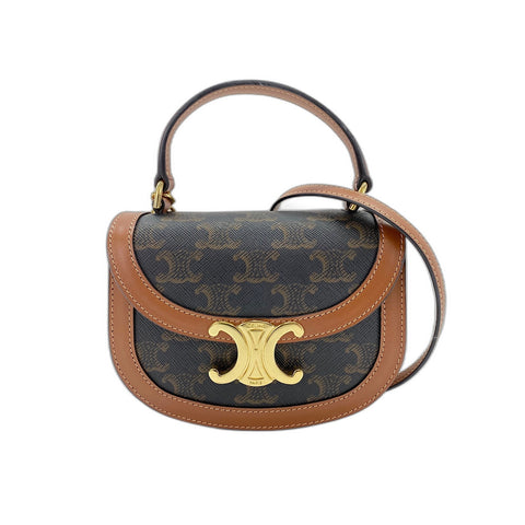 CELINE Minibus Claire Shoulder Bag Brown WS34189