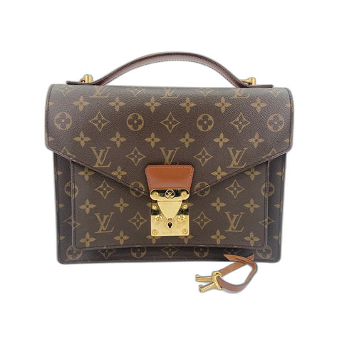 LOUIS VUITTON Monceau Handbag Brown WS34196