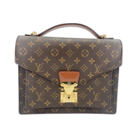 LOUIS VUITTON Monceau Handbag Brown WS34196