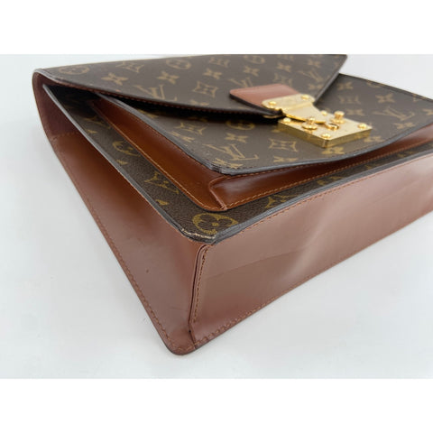 LOUIS VUITTON Monceau Handbag Brown WS34196