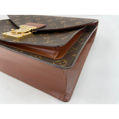LOUIS VUITTON Monceau Handbag Brown WS34196