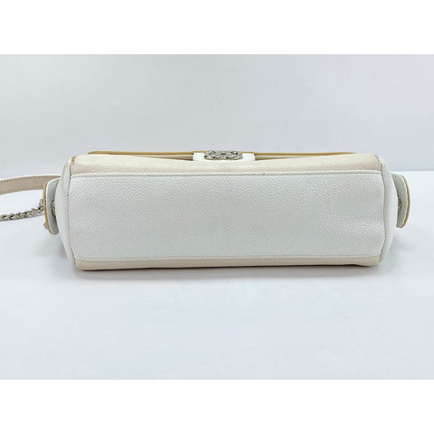 CHANEL French Viera Shoulder Bag white WS34208