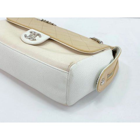 CHANEL French Viera Shoulder Bag white WS34208