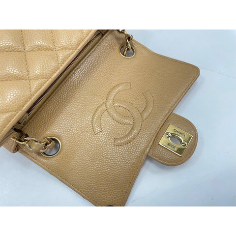 CHANEL Mini Matelasse Shoulder Bag beige WS34211