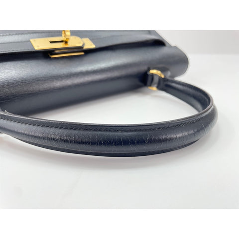 HERMES Kelly Handbag Navy WS34233