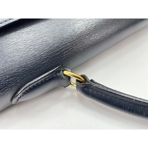 HERMES Kelly Handbag Navy WS34233