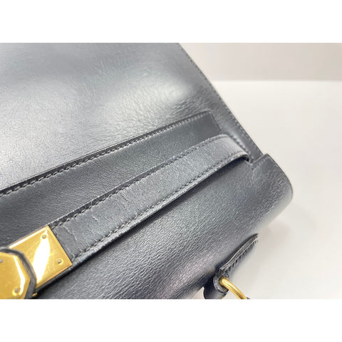 HERMES Kelly Handbag Navy WS34233