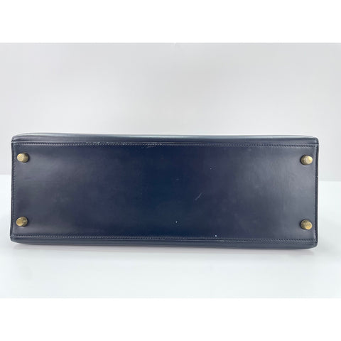 HERMES Kelly Handbag Navy WS34233