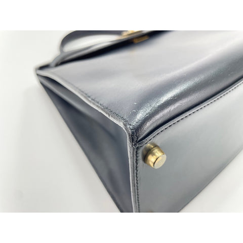 HERMES Kelly Handbag Navy WS34233