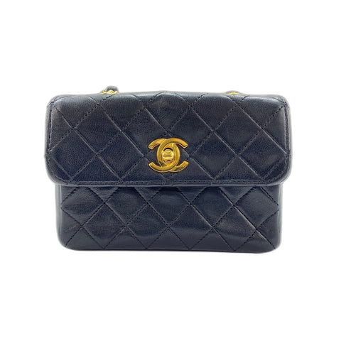 CHANEL Mini Matelasse Shoulder Bag black WS34246