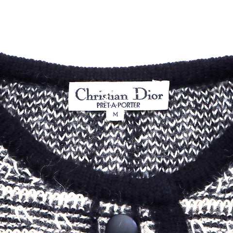 クリスチャンディオール Christian Dior サイズM ニット ウール ジャケット ブラック ホワイト WS3424