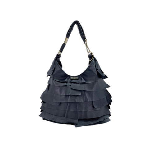 SAINT LAURENT PARIS Frill Shoulder Bag black WS34250