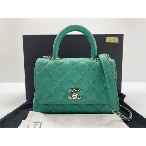 CHANEL Coco handle Shoulder Bag green WS34294