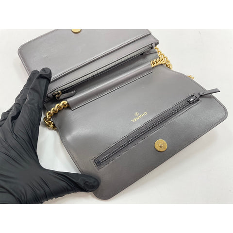 CHANEL Boy chanel Shoulder Bag gray WS34318