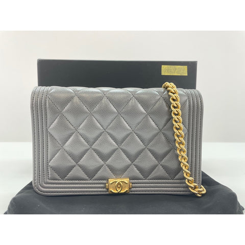 CHANEL Boy chanel Shoulder Bag gray WS34318