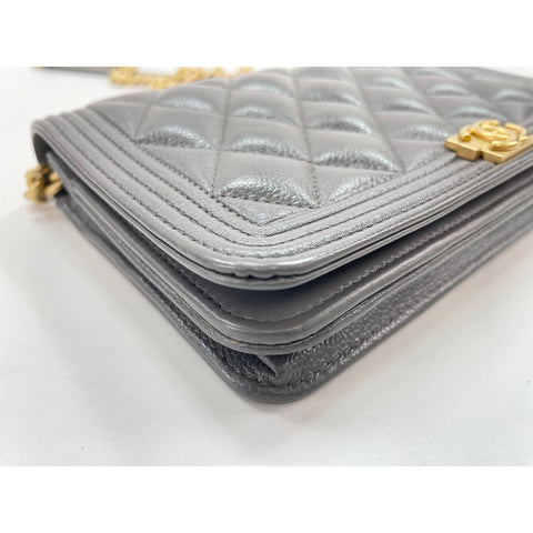 CHANEL Boy chanel Shoulder Bag gray WS34318
