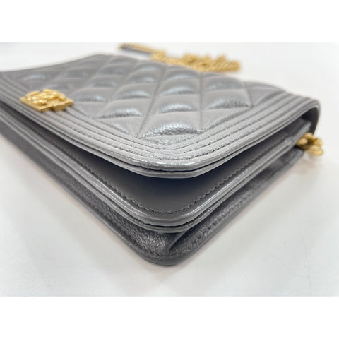 CHANEL Boy chanel Shoulder Bag gray WS34318