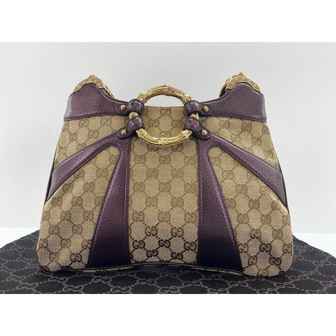 GUCCI Bamboo Shoulder Bag purple WS34335