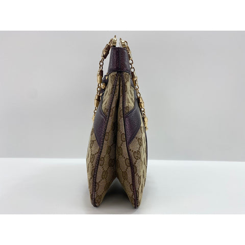 GUCCI Bamboo Shoulder Bag purple WS34335