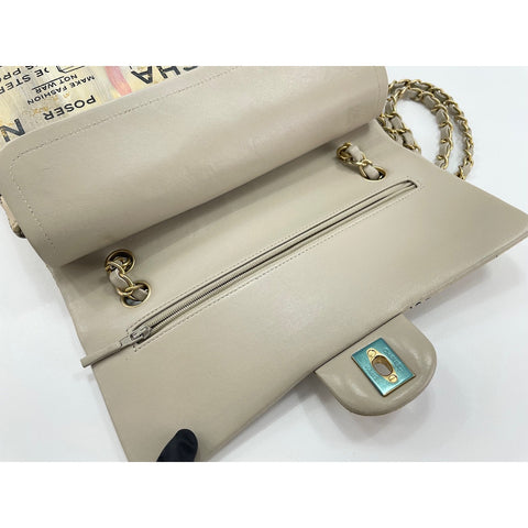CHANEL Newspaper Shoulder Bag beige WS34340