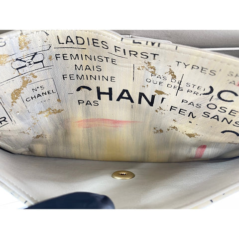 CHANEL Newspaper Shoulder Bag beige WS34340
