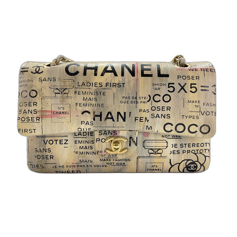 CHANEL Newspaper Shoulder Bag beige WS34340