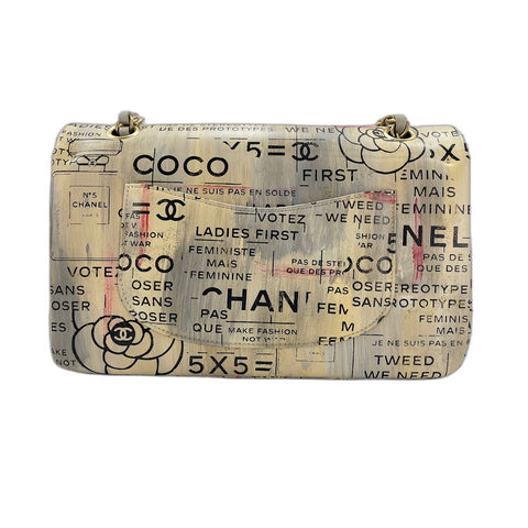 CHANEL Newspaper Shoulder Bag beige WS34340