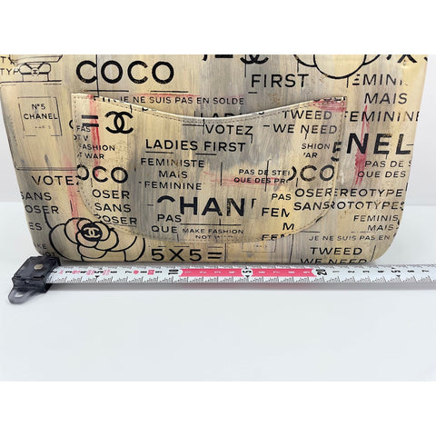CHANEL Newspaper Shoulder Bag beige WS34340
