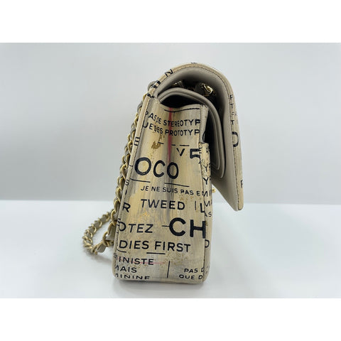 CHANEL Newspaper Shoulder Bag beige WS34340