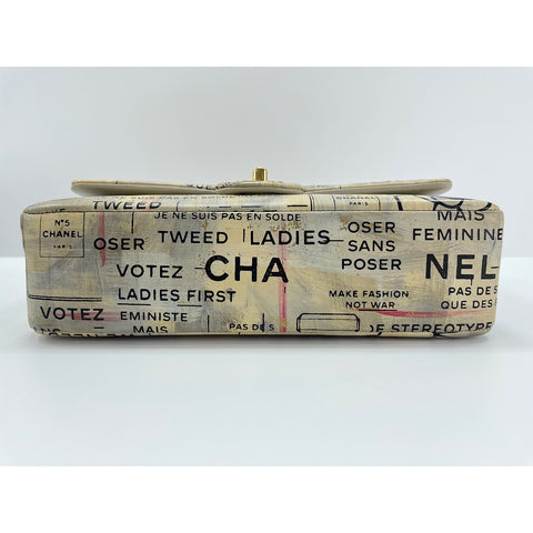 CHANEL Newspaper Shoulder Bag beige WS34340