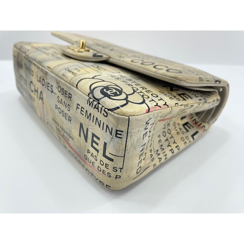 CHANEL Newspaper Shoulder Bag beige WS34340