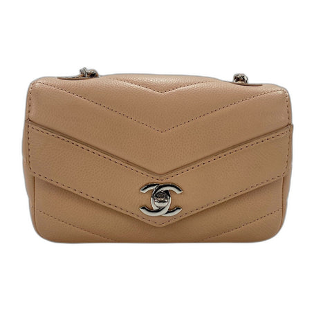 CHANEL Chevron Shoulder Bag beige WS34356