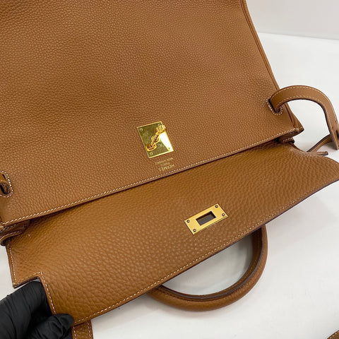 HERMES Kelly 35 Handbag beige WS34357