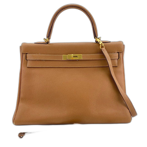 HERMES Kelly 35 Handbag beige WS34357
