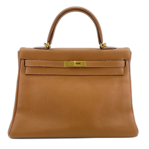 HERMES Kelly 35 Handbag beige WS34357