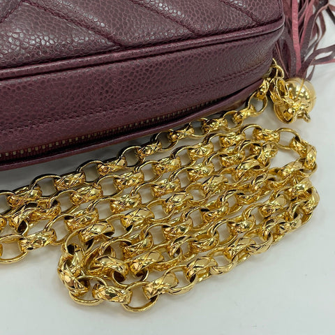 CHANEL Chevron Shoulder Bag wine-red WS34359