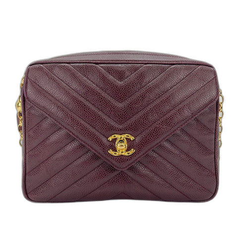 CHANEL Chevron Shoulder Bag wine-red WS34359