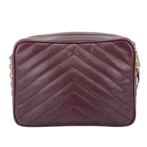 CHANEL Chevron Shoulder Bag wine-red WS34359