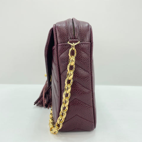 CHANEL Chevron Shoulder Bag wine-red WS34359