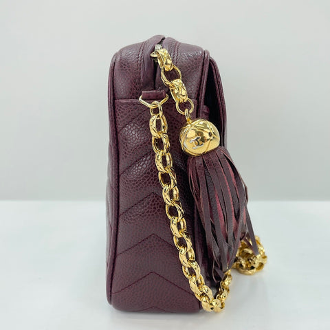 CHANEL Chevron Shoulder Bag wine-red WS34359