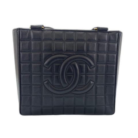 CHANEL Chocolate bar Tote Bag black WS34365