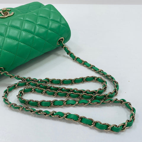CHANEL Mini Matelasse Shoulder Bag green WS34368