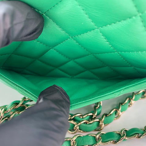 CHANEL Mini Matelasse Shoulder Bag green WS34368