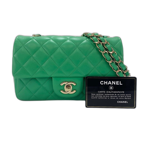 CHANEL Mini Matelasse Shoulder Bag green WS34368