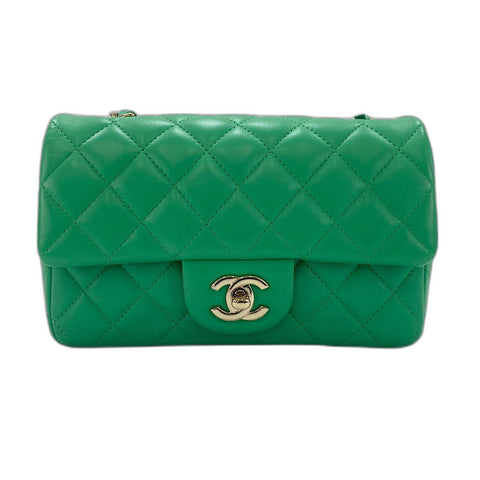 CHANEL Mini Matelasse Shoulder Bag green WS34368