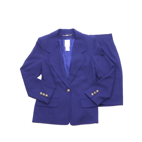 Céline Cotton Blue Jean Configuration du logo Vintage Vintage Utilisé Classic Wool Navy WS3468